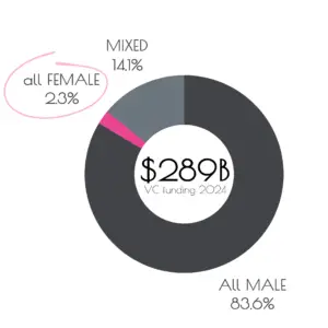 VC funding gap infographic female founders Pink X